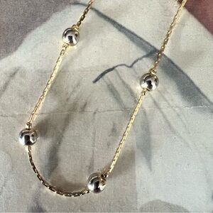 Vintage Gold Beaded Necklace 24 inches